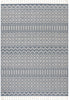 Covina Tribal Geometric Diamond Denim Blue Kilim-Style Rug