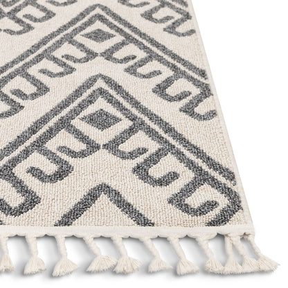 Tico Geometric Tribal Beige 5'3" x 7'3" Kilim-Style Rug