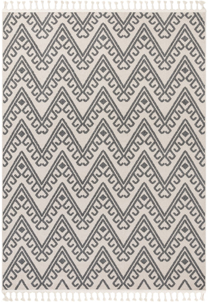 Tico Geometric Tribal Beige 5'3" x 7'3" Kilim-Style Rug