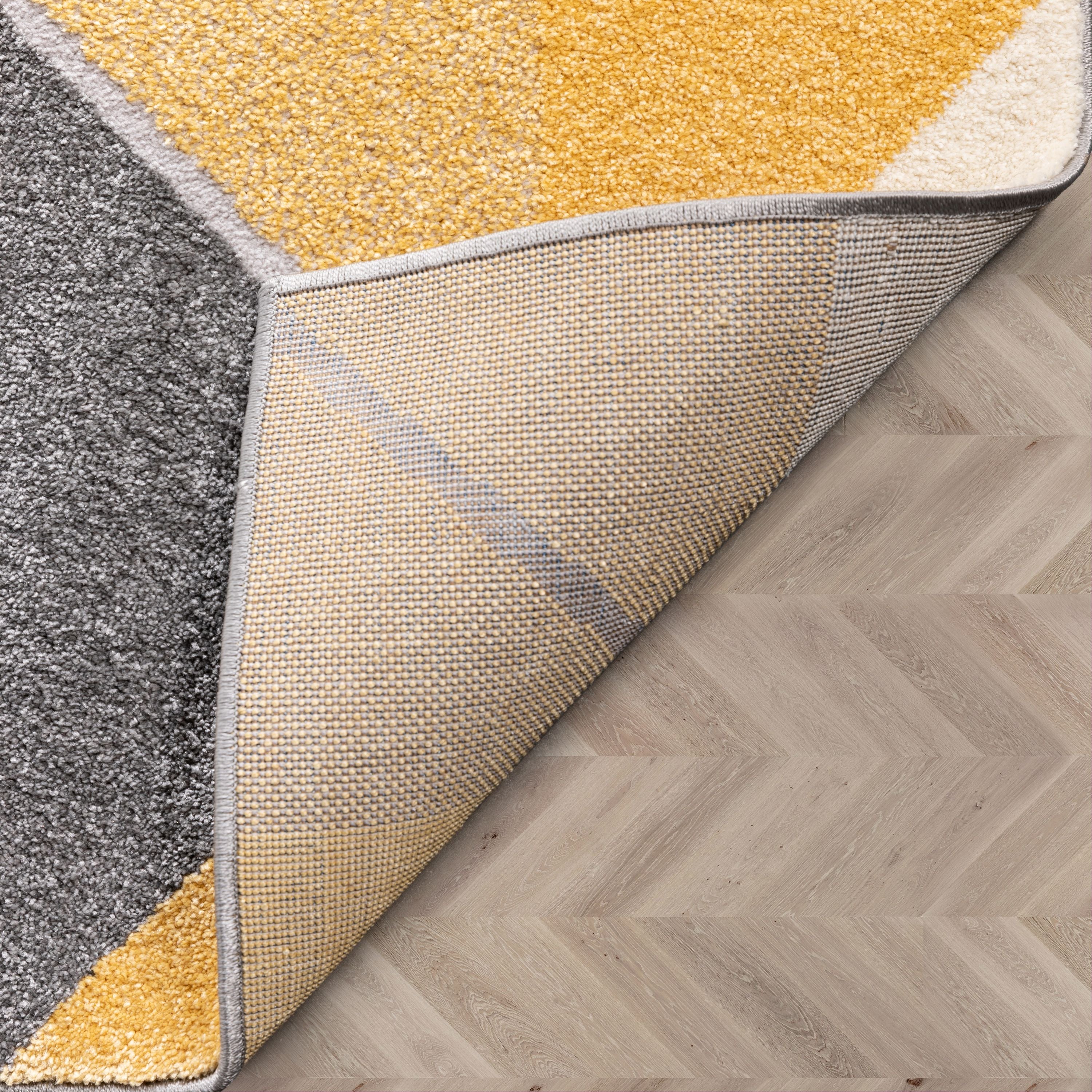 Namib Modern Geometric Yellow High-Low Rug