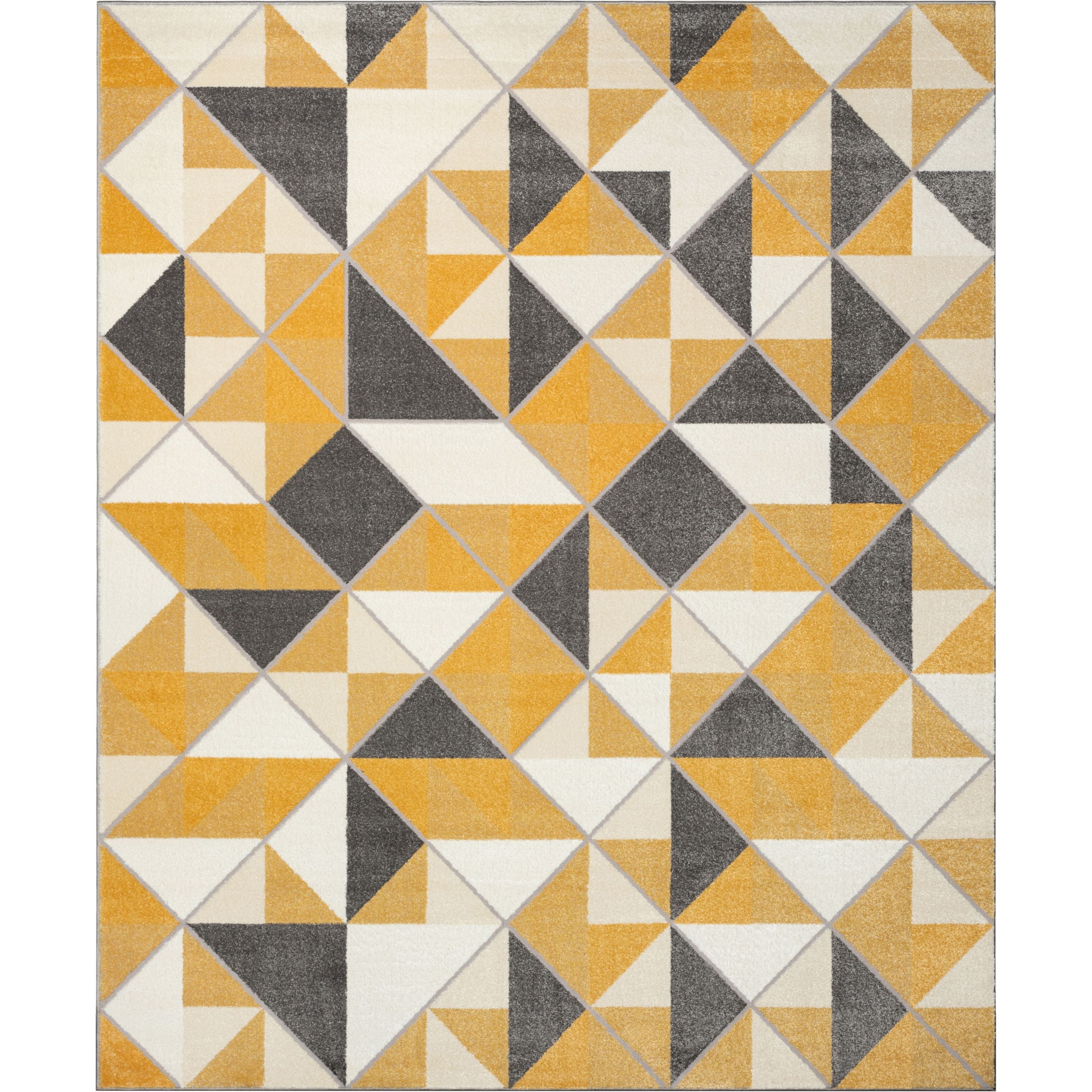 Namib Modern Geometric Yellow High-Low Rug