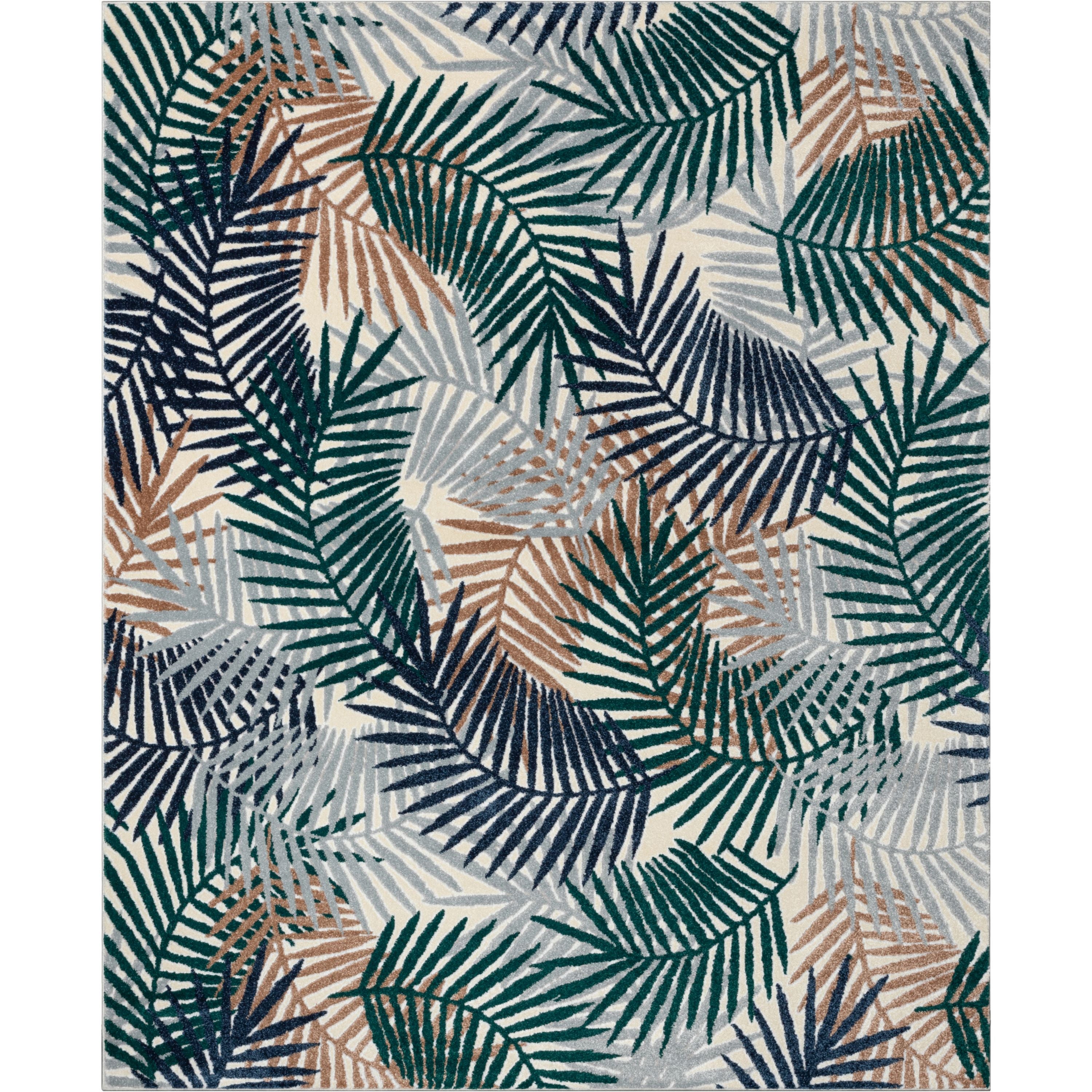 Sonoran Abstract Leaves Pattern Green High-Low Rug