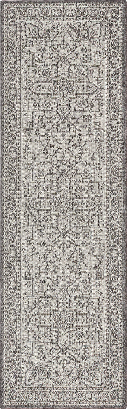 Celesine Oriental Medallion Indoor/Outdoor Black Flat-Weave Rug