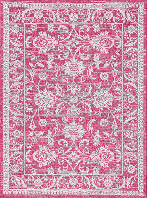 Delphi Oriental Persian Indoor/Outdoor Fuchsia Flat-Weave Rug