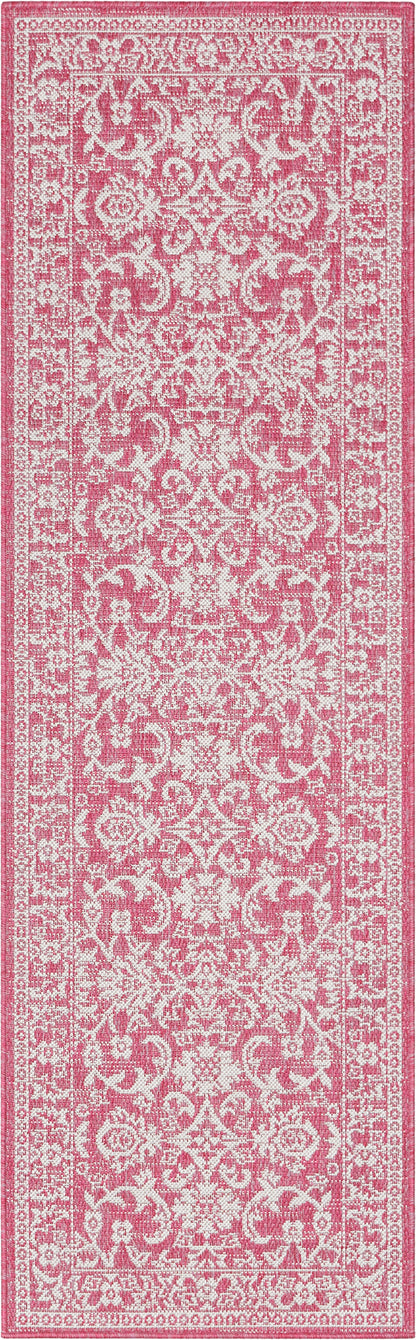 Delphi Oriental Persian Indoor/Outdoor Fuchsia Flat-Weave Rug