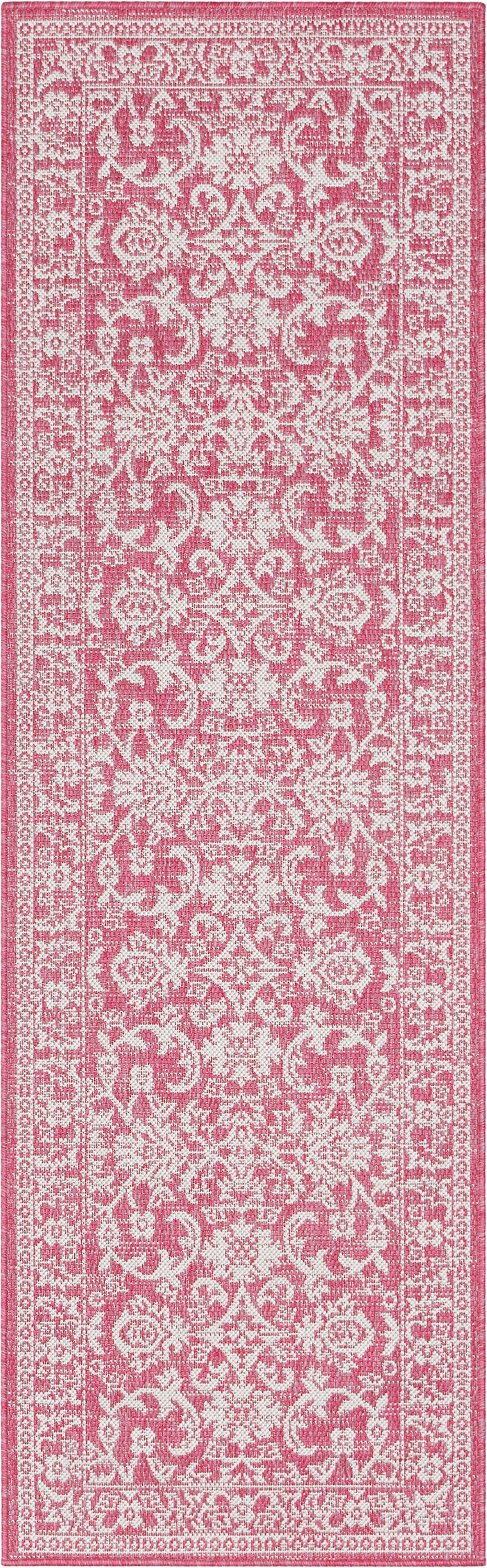 Delphi Oriental Persian Indoor/Outdoor Fuchsia Flat-Weave Rug