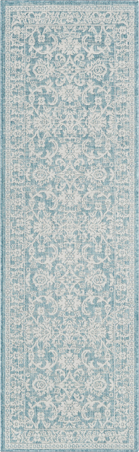 Delphi Oriental Persian Indoor/Outdoor Blue Flat-Weave Rug