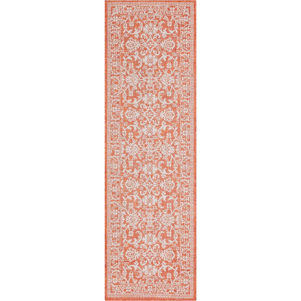 Delphi Oriental Persian Indoor/Outdoor Orange Flat-Weave Rug