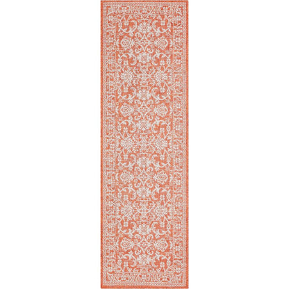 Delphi Oriental Persian Indoor/Outdoor Orange Flat-Weave Rug