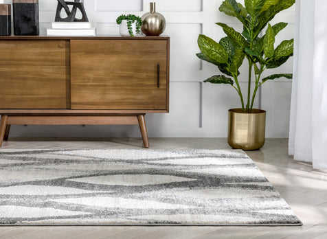 Toro Modern Ogee Geometric Ivory Rug