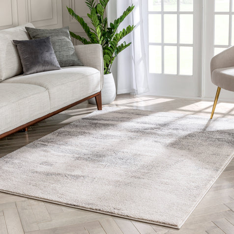 Norman Abstract Distressed Ivory Vintage Rug