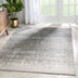 Madia Industrial Solid & Striped Distressed Grey Rug