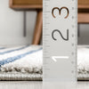 Linea Contemporary Solid & Striped Distressed Grey / Blue Rug