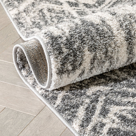 Julie Distressed Chevron Stripes Grey Rug