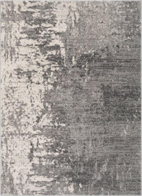 Finca Industrial Solid & Striped Distressed Grey Rug