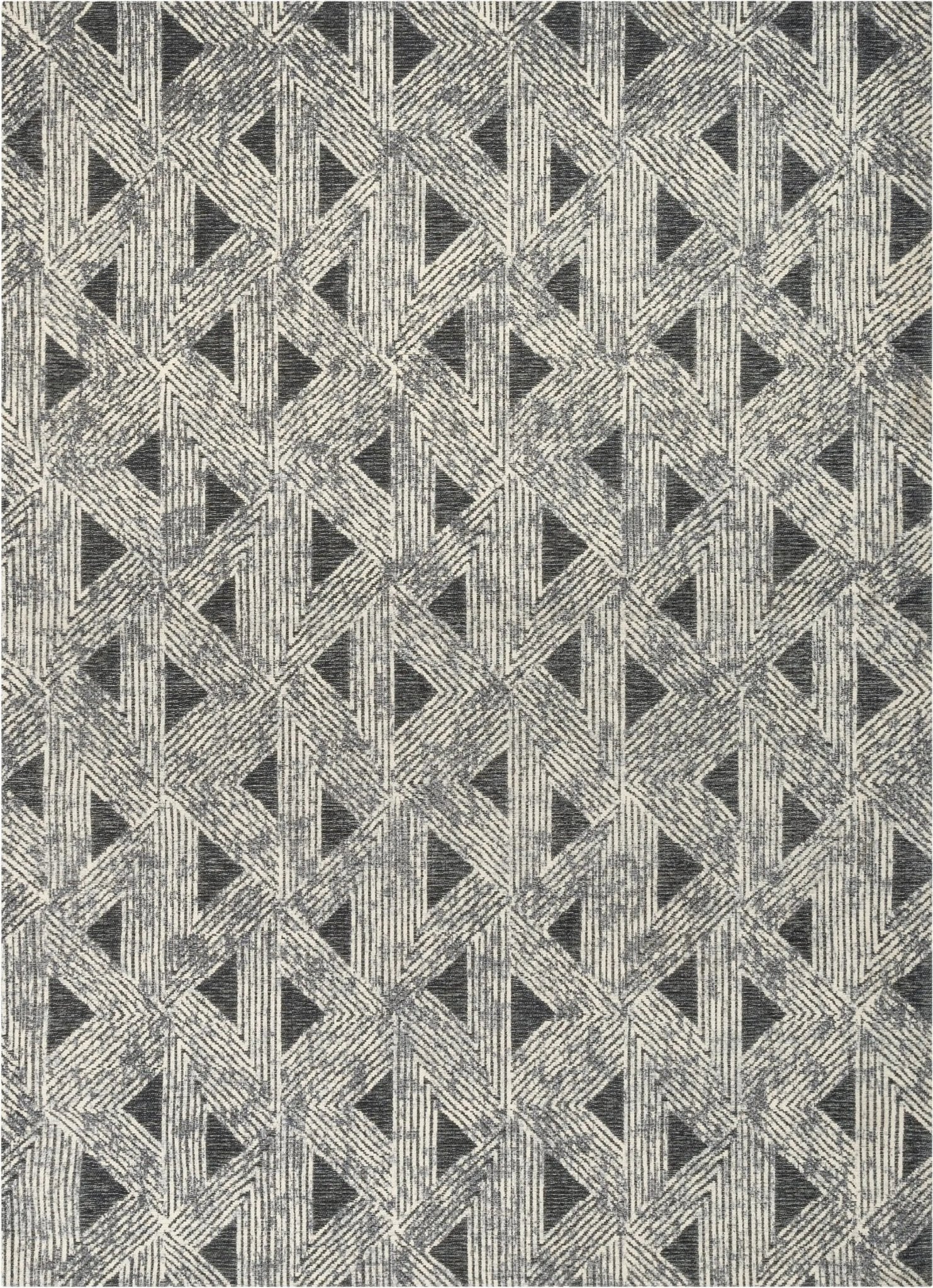 Veria Mid-Century Modern Geometric Grey 5'3" x 7'3" Kilim-Style Rug Well Woven