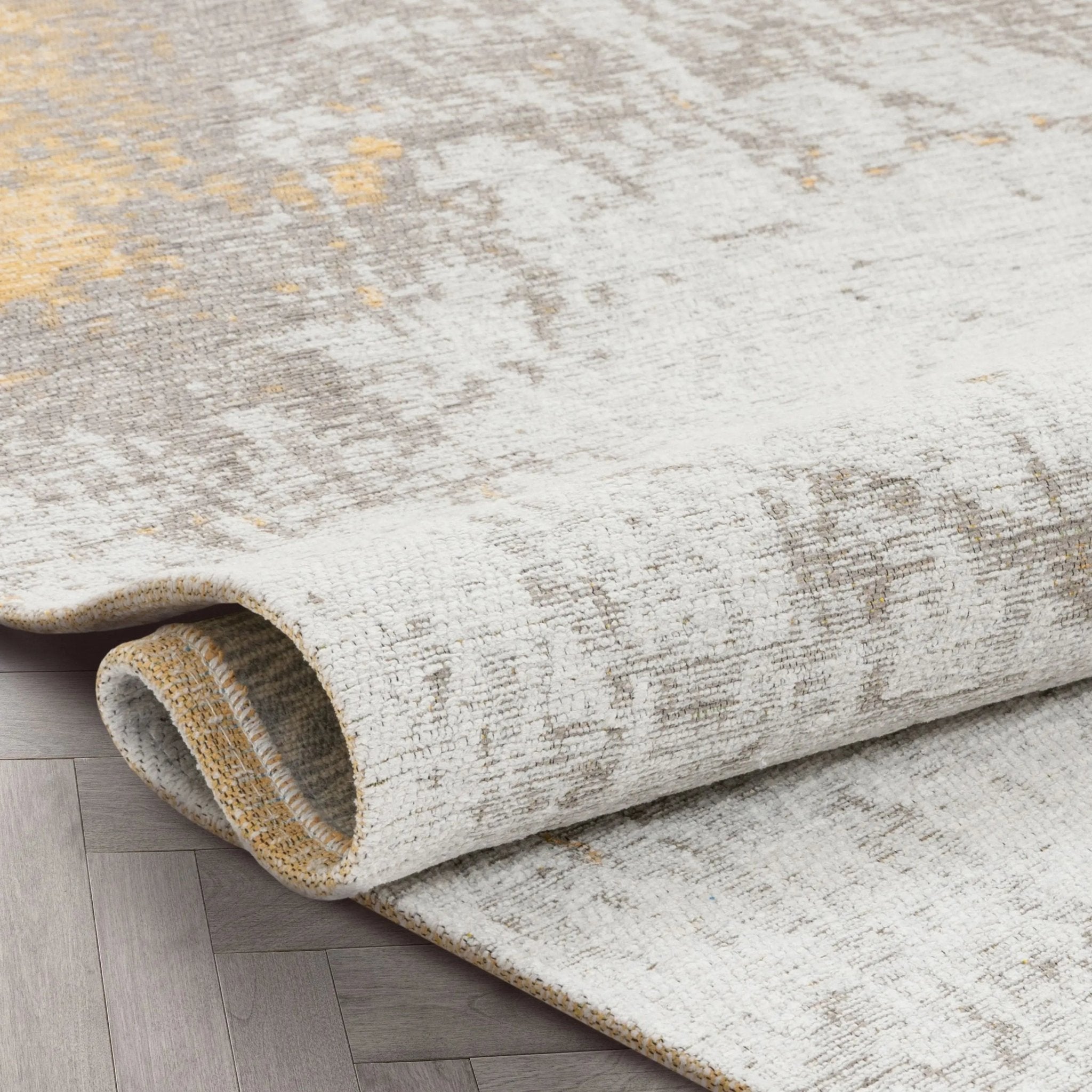 Napio Modern Abstract Brush Stroke Grey 5'3" x 7'3" Rug Well Woven
