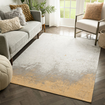 Napio Modern Abstract Brush Stroke Grey 5'3" x 7'3" Rug