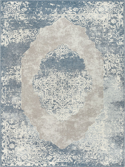 Vasto Vintage Medallion Blue 5'3" x 7'3" Rug