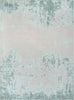 Sarno Modern Distressed Abstract Light Grey & Blue Kilim-Style 5'3" x 7'3" Rug