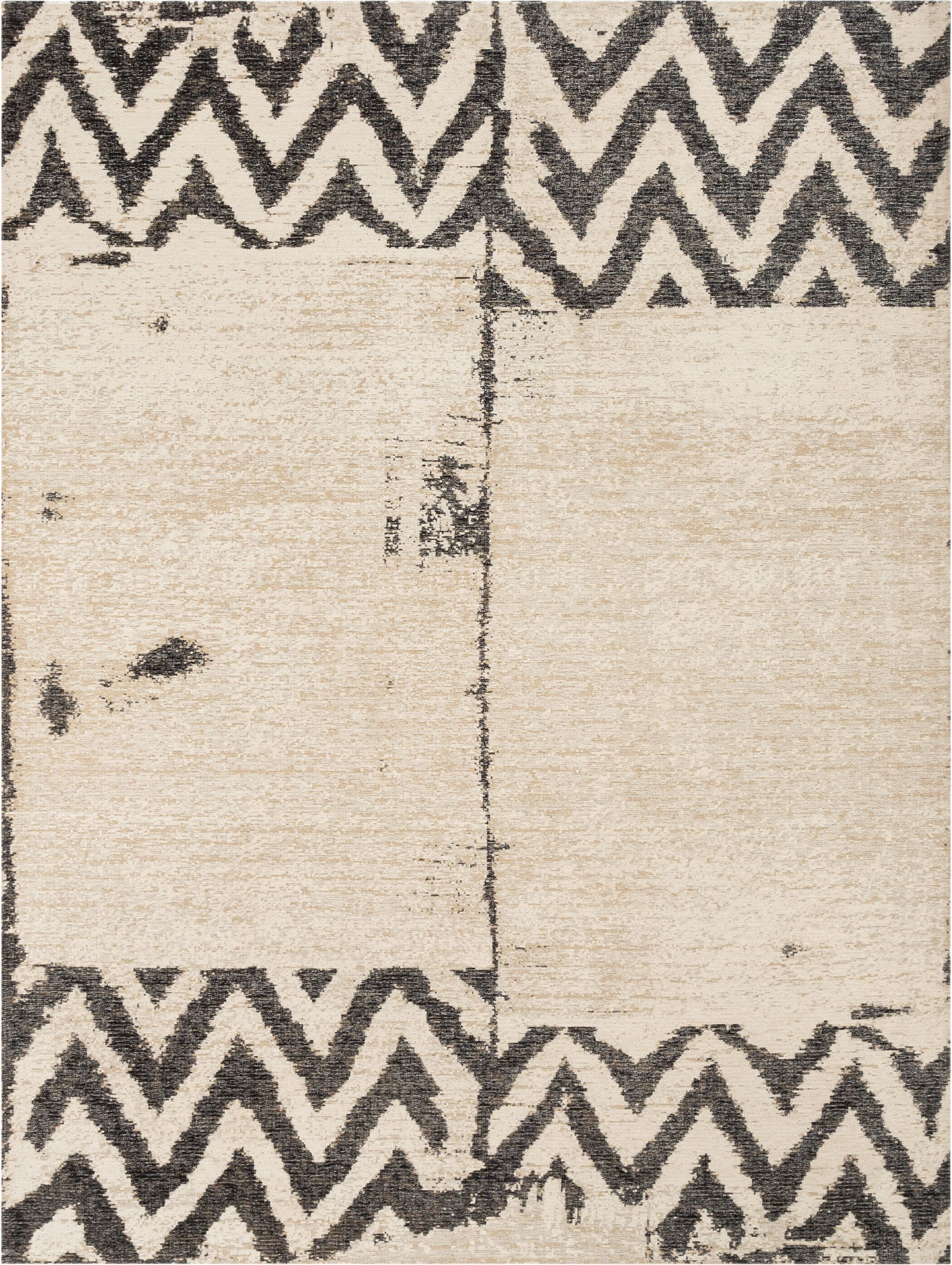 Cassino Contemporary Chevron Brown Kilim-Style Rug