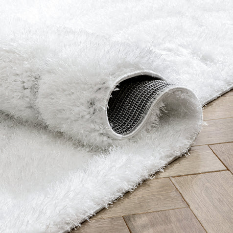 Winona Honeycomb Hexagon Pattern Shag Ivory 3D Textured Rug