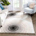 Edina Geometric Circles Shag Ivory Grey 3D Textured Rug