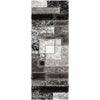 Kenzo Retro Geometric Pattern 3D Textured Shag Black Grey Rug