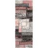 Kenzo Retro Geometric Pattern 3D Textured Shag Pink Grey Rug