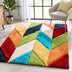 Mika Retro Chevron 3D Textured Shag Rainbow Multi Rug