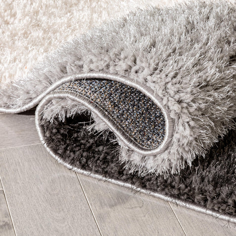 Mika Retro Chevron 3D Textured Shag Yellow Grey Rug
