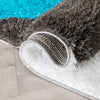 Mika Retro Chevron 3D Textured Shag Teal Grey Rug
