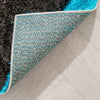 Mika Retro Chevron 3D Textured Shag Teal Grey Rug