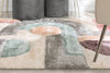 Remi Modern Geometric Stripes 3D Textured Shag Grey Purple Rug