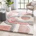 Remi Modern Geometric Stripes 3D Textured Shag Blush Gold Rug