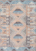Boron Machine Washable Vintage Gabbeh Geometric Pattern Blush Pink Flat-Weave Distressed Rug