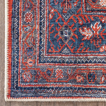 Daliah Machine Washable Vintage Persian Oriental Red Flat-Weave Rug