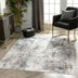 Arcata Machine Washable Contemporary Distressed Abstract Grey Flat-Weave Distressed Rug