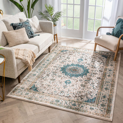 Mahal Beige Vintage Medallion Rug