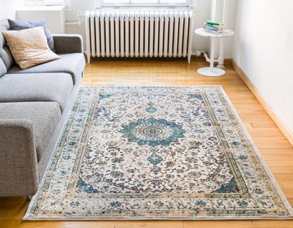 Mahal Beige Vintage Medallion Rug