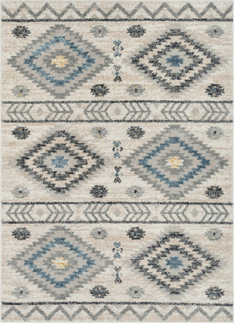 Prato Tribal Southwestern Geometric Blue Rug