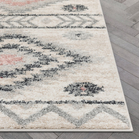 Prato Tribal Southwestern Geometric Pink Rug