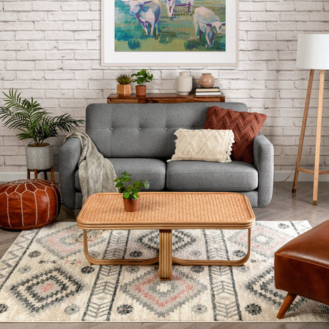 Prato Tribal Southwestern Geometric Pink Rug