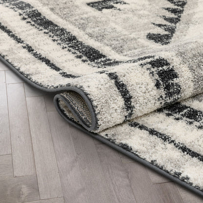 Pisa Aztec Tribal Southwestern Grey Rug