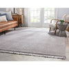 Carlow Solid & Striped Textured Taupe Ivory Ultra Soft High-Low Shag Rug