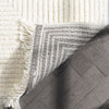 Monroe Solid & Striped Textured Ivory Ultra Soft High-Low Shag Rug
