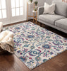 Beatrix Ivory Modern Bohemian Floral Rug