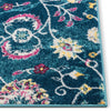 Beatrix Blue Modern Bohemian Floral Rug