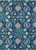 Beatrix Blue Modern Bohemian Floral Rug