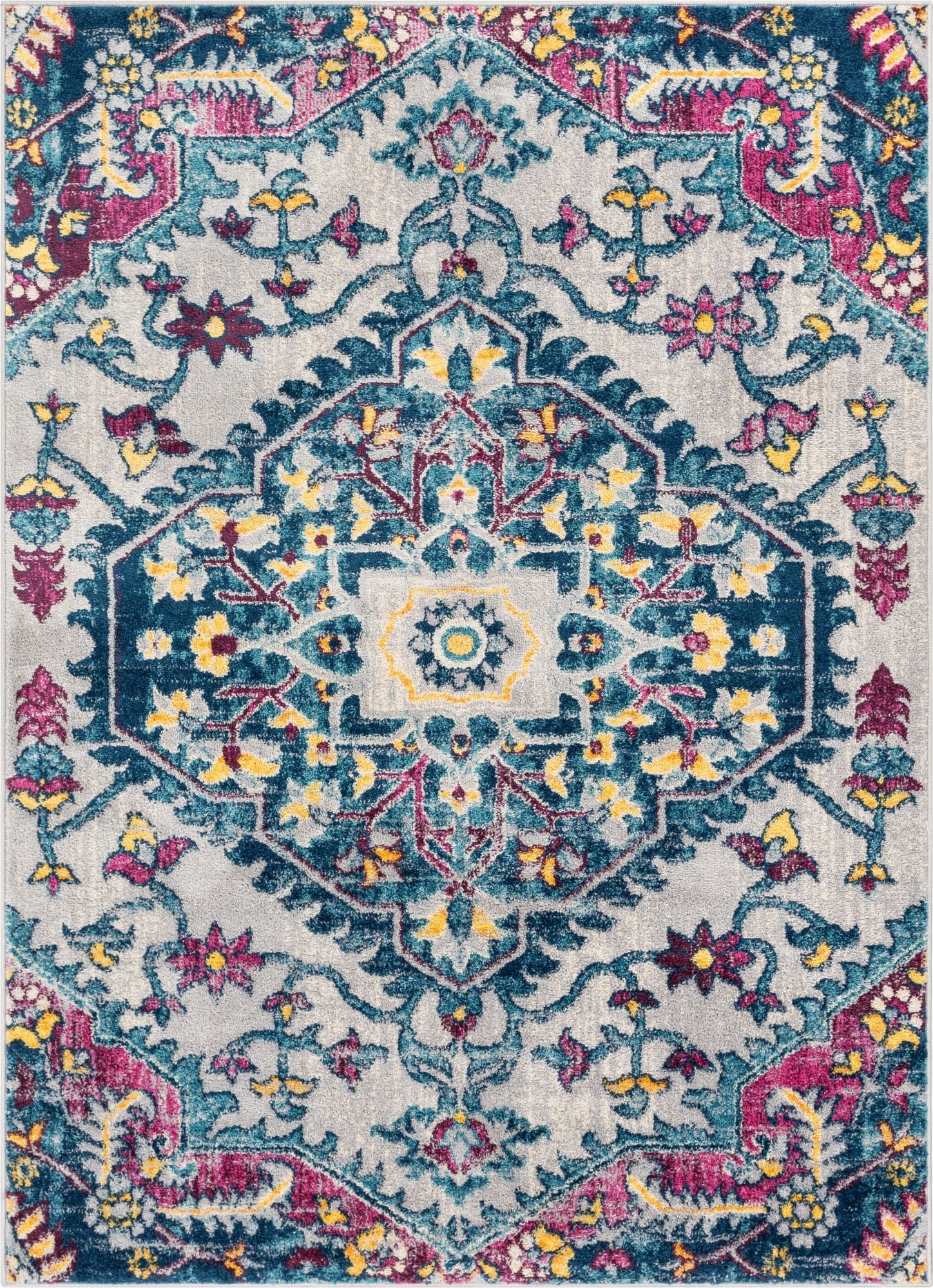 Gwendolyn Multi Bohemian Oriental Medallion 5'3" x 7'3" Rug